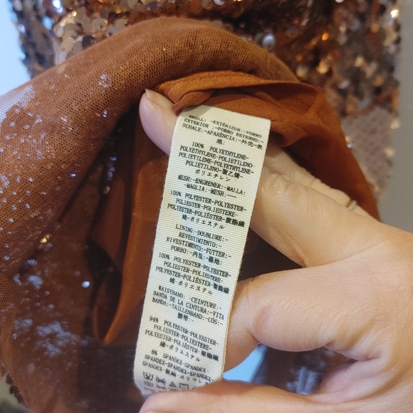 Free People Rose Gold Sequin Tribeca NWT Dress Size 0 - Picture 10 of 14